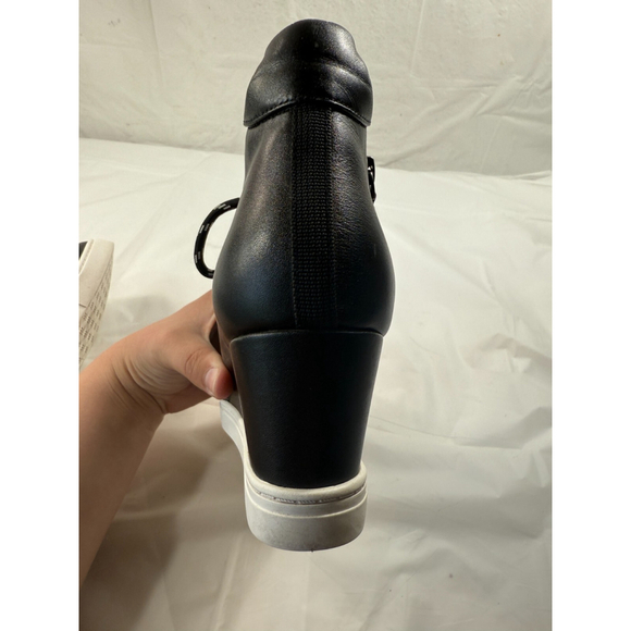 Linea Paolo FINA Ankle Booties wedge sneaker 8.5 M Black - Picture 10 of 16